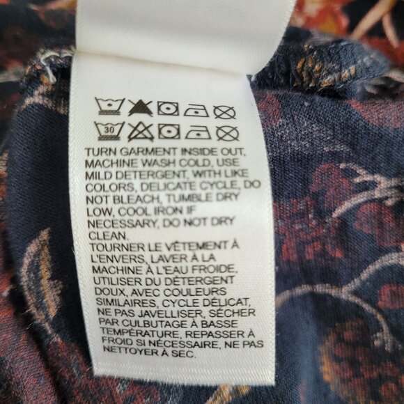 Lucky Brand Women's Shirt Floral Print Gathered Front Blouse Top Size Medium - Picture 6 of 6